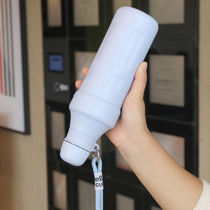 Bouteille d'eau isotherme octogonale de 500 ml en acier inoxydable 304 avec couvercle en PP et cordon de transport, gobelet isotherme portable, logo personnalisé - Product Image 3