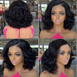 Cheveux vierges ondulés RTS SDD Vietnam <span class=keywords><strong>Aaliyah</strong></span> pour perruque Lace Front, dentelle transparente, double trame, design dégradé, densité 250%, moyen - Product Image 6