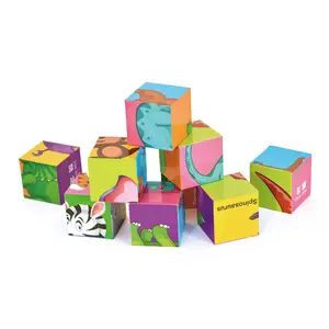 Kustom Anak-anak Kecerdasan Mainan Pendidikan 3D DIY Magic Cube Kertas Dicetak Cubes Puzzle