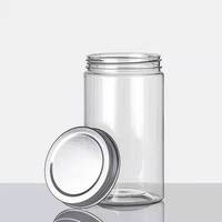 1 oz 2oz 4oz 8 oz 30 مللي 40 مللي 80 مللي 100 مللي 200 مللي 300 مللي واضح البلاستيك الحيوانات الأليفة كريم جرة البلاستيك الجرار مع غطاء الألمنيوم الأبيض الداخلية ختم