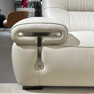 Luxury Genuine Leather <strong>Sofa</strong> Minimalist Design Modern Leather <strong>Sofa</strong> for Apartment Hotel Solid <strong>Wood</strong> <strong>Frame</strong> - Product Image 3