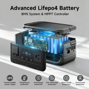 สถานีไฟฟ้าพกพา แบตเตอรี่ LiFePO4 พร้อมระบบสำรองไฟ รองรับการชาร์จเร็ว 140W PD ฟังก์ชั่น UPS สำหรับการตั้งแคมป์ ใช้ในบ้านกรณีฉุกเฉิน - Product Image 5