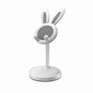 2023 Cute Bunny Phone Holder Table Stand Adjustable Foldable Rabbit Cell Phone Holder For Desk Rabbit Phone Accessories