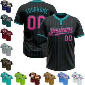 Custom Stripe Baseball Jersey Softball Shirt Pin Stripe <b>Pullover</b> Uniform <b>Men's</b> Athletic Fit Moisture Wicking Breathable - Product Image 2