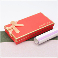 Maßgefertigte Luxus-Schokoladengeschenkbox mit Einlage, Starre Papierverpackungsbox mit Deckel und Boden, Pralinen-Box mit Band und Logo