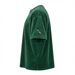 T-shirt décontracté à manches courtes en velours vert foncé pour homme, col rond, coupe classique, imprimé déesses de la mythologie grecque - Product Image 4