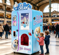 Machine à crème glacée professionnelle 24h/24 et 7j/7, refroidie par air, saveur unique, système de garniture à 6 distributeurs pour la vente autonome