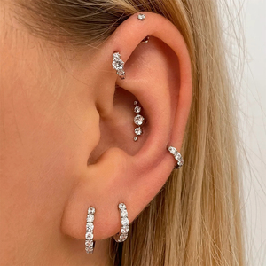 Pendientes de Aro Grandes Personalizados CANNER con Circonitas, Plata de Ley 925, Joyería Fina para Chicas, Chapados en Oro de 18K - Product Image 3