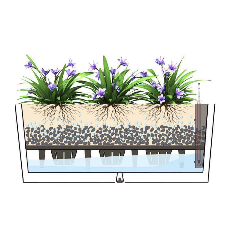 Modern White Plastic Wall-Hanging Orchid Pot – Self-Watering Planter - View 2