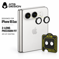 Protection d'objectif d'appareil photo ATB Eagle Eye, film en verre trempé HD transparent à couverture intégrale pour objectif de caméra double iPhone