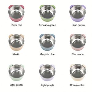 Ensemble de sevrage pour bébé de qualité supérieure, 6 pièces, bol à ventouse en acier inoxydable de qualité alimentaire, tasse, assiette, design moderne écologique et doux - Product Image 6