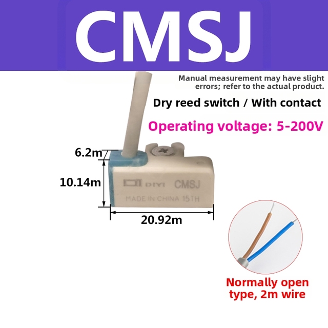 CMSG/CMSJ/CMSH/CMSE-020 DMSE/H/J/G-020 DMSH-N/P020 DMSG-N/P020 Two-wire Reed Electronic Magnetic Switch for Valves DC24V 100mA