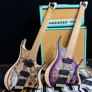 กีตาร์ 7 สายแบบไม่มีหัว รุ่นปรับแต่งได้ ตัวบอดี้ ASH แบบด้าน 24 เฟรต Grote GTWT-7Strings - Product Image 4