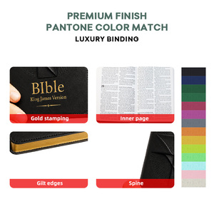 Impression <span class=keywords><strong>de</strong></span> livres religieux écologiques et durables, couverture en cuir PU légère et conviviale, Bible chrétienne - Product Image 2