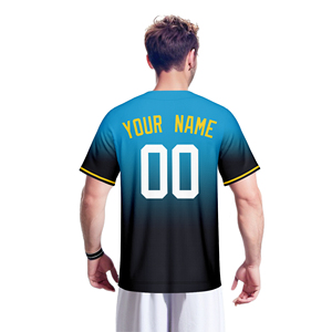 <span class=keywords><strong>Camiseta</strong></span> de Béisbol Personalizada con Estampado Degradado en Color, 100% Poliéster, Transpirable, de Secado Rápido, Cuello en V, Unisex, para Adultos, en Oferta - Product Image 4