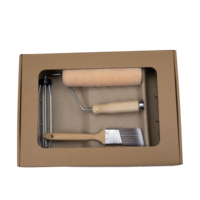 Ensemble de rouleaux de peinture écologiques : Plateau en papier, cadre et pinceau avec manche en bambou, housse de rouleau avec noyau en papier