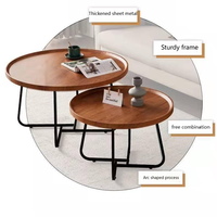 Ensemble de tables basses de ferme modernes de luxe avec cadre en métal pour salon et chambre à coucher, meubles pour la maison
