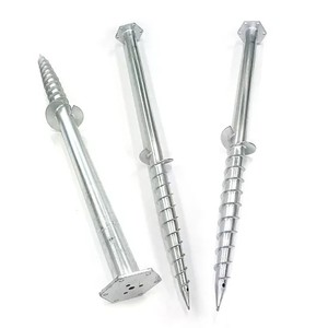 Vente en gros de vis de terre de fondation en acier au carbone boulon d'ancrage de <span class=keywords><strong>poteau</strong></span> <span class=keywords><strong>pour</strong></span> fondations de maison en <span class=keywords><strong>bois</strong></span> système de mesure en pouces - Product Image 1