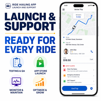 Aplicación Avanzada de Transporte Privado para IOS y Android con Reserva de Viajes, Emparejamiento de Conductores y Rastreo GPS en Tiempo Real LionCreate