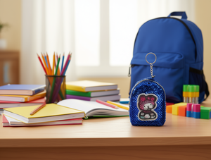 กระเป๋าใส่เหรียญลายกระต่ายประดับเลื่อม ซิปขนาดเล็ก พวงกุญแจแบบโซ่ สำหรับทุกเพศ - Product Image 2