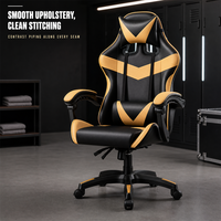 Chaise de Gaming Style Racing en Nylon et Cuir PU pour Salle de Jeu, Configuration de Streaming, Bureau à Domicile, Salle d'Étude, Appuie-tête et Soutien Lombaire Réglables