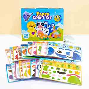 Boîte d'activités magiques pour tout-petits, 4 activités créatives, ensemble de fabrication de vaisselle en papier DIY, 20 animaux amusants, kit d'activités artistiques et artisanales pour enfants de 4 à 6 ans - Product Image 4