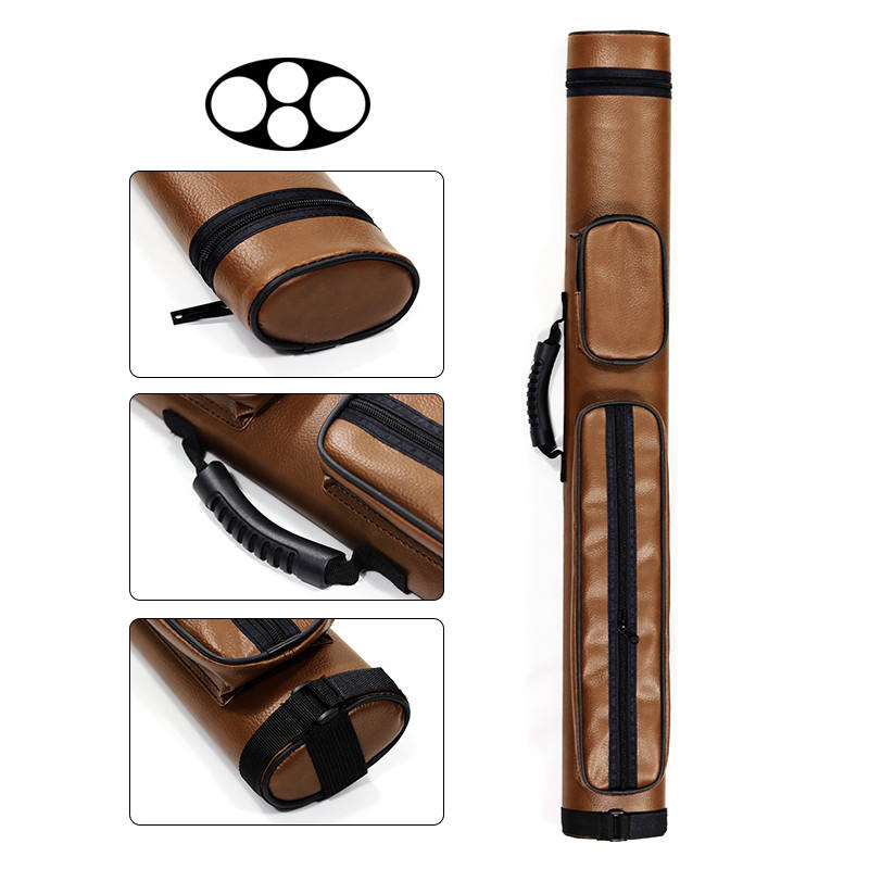 2 Butt 2 Shaft PU Billiard Stick Case & Carrying Bag