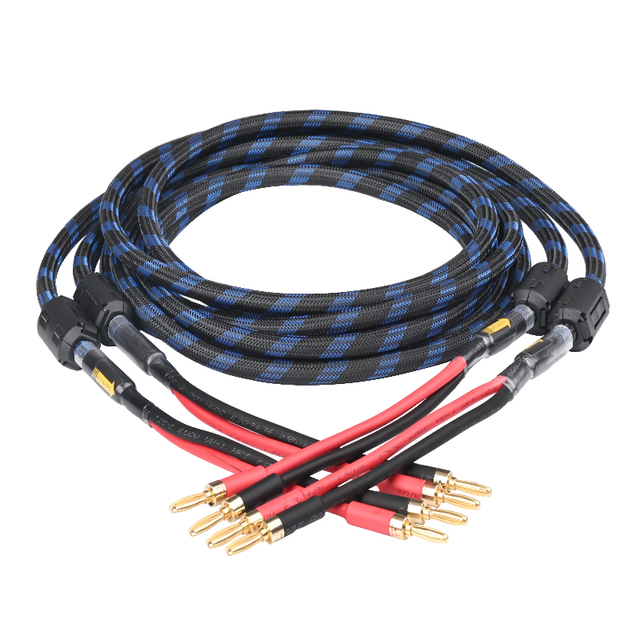 ATAUDIO Speaker Cable 6N OFC One Pair Audio Speaker Cable Delicate and Transparent High-end Amplifier Banana Plug Y Plug Cable