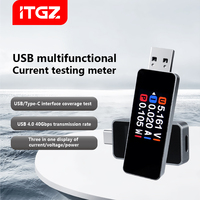 ITGZ 3A type-c testeur USB voltmètre numérique ampèremètre testeur de courant de tension ampèremètre chargeur de batterie externe compteur de capacité