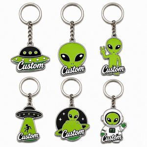 Llavero Personalizado al por Mayor de Alta Calidad con Diseño de OVNI, Llaveros Divertidos de Extraterrestres, Llavero Decorativo de Metal con Criaturas Interestelares - Product Image 1