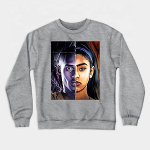 2025 hommes de haute qualité sweats surdimensionnés goutte épaule blanc col rond épais poids lourd hiver sweat - Product Image 3