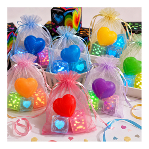 Bulk <b>Light</b> Up Heart <b>Cube</b> Squishy Toy TPR Squeeze Ball Decompression Fidget Sensory Party Prize Retail Pack Wholesale - Product Image 6