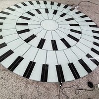 Décoration de parc à thème en plein air, éclairage interactif géant au sol, éclairage LED en acier inoxydable, marches lumineuses, éclairage de piano