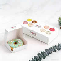 Vente en gros d'emballage de dessert de qualité alimentaire 1 pièce pliable taille personnalisée boîte en papier pour beignet brownie