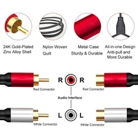 Câble d'extension 2RCA mâle-femelle, paire torsadée, audio stéréo, cordon en cuivre OFC, compatible HDTV, amplificateur, microphone, usage domestique