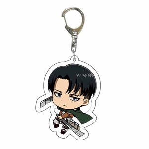 2000 estilos de alta calidad 5cm tamaño Japón Anime dibujos animados llaveros Attack on Titan acrílico de doble cara llavero anillo - Product Image 5
