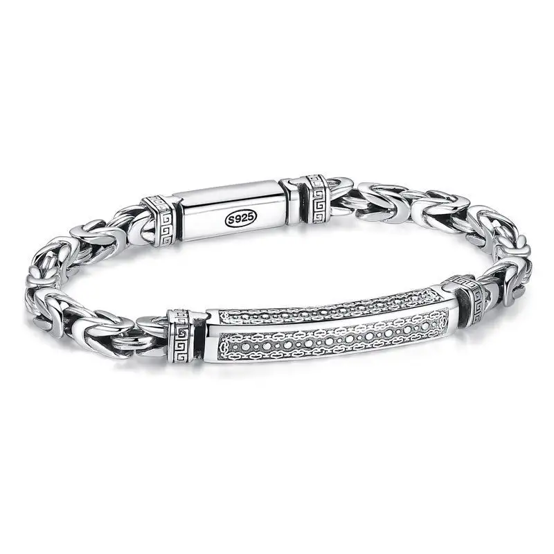 Custom fine jewelry vintage silver bracelet men 925 sterling silver bracelets for men designs