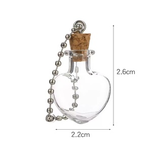 ขวดแก้วใสขนาดเล็ก 2 มล. 3 มล. 5 มล. รูปทรงหลากหลาย ดีไซน์สร้างสรรค์ ไม่ซ้ำใคร พร้อมจุกไม้ก๊อก สำหรับตกแต่งหรือใช้เป็นพวง<span class=keywords><strong>กุญแจ</strong></span> ขายส่ง - Product Image 4