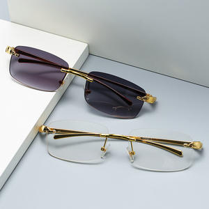 <span class=keywords><strong>Lunettes</strong></span> de soleil de luxe personnalisées, petites <span class=keywords><strong>lunettes</strong></span> de soleil rectangulaires <span class=keywords><strong>tendance</strong></span> femmes hommes <span class=keywords><strong>lunettes</strong></span> de soleil sans monture - Product Image 1