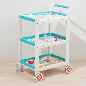 Ensemble de jeu d'imitation en <span class=keywords><strong>bois</strong></span> Mxl, <span class=keywords><strong>chariot</strong></span> d'hôpital portable, kit éducatif de jeu de rôle d'infirmière pour enfants - Product Image 6