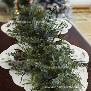 Guirnalda Navideña Artificial con Ramas de Pino, Eucalipto y Cedro, Flores de Seda, Decoración de Pared para Interiores, Guirnaldas Largas - Product Image 2