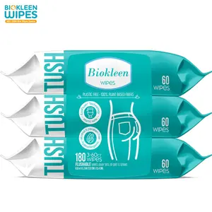Biokleen 180ct Custom Flushable Moisturizing Organic Sensitive Gynecologist Tested Medicated Feminine Hygiene Wet Wipes