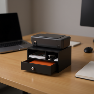 Organisateur de bureau Jgwood Designs, support d'imprimante en plastique avec tiroir de rangement pour usage professionnel - Product Image 2