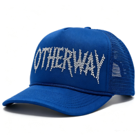 Gorra Trucker de Camuflaje con Malla y Cierre Ajustable, con Logotipo de 5 Paneles de Diamantes de Imitación, Personalizada OEM de Alta Calidad al por Mayor