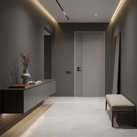 Porte intérieure d'hôtel moderne et minimaliste en panneau de bois polymère écologique, résistant à l'humidité et insonorisée