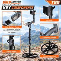 Detektor Logam Multi-Frekuensi Gold Hunter T90 Detektor Emas Jarak Jauh Bawah Tanah Tahan Air IP68 Detektor Emas Pencarian Dalam