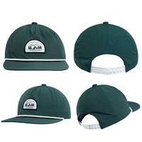 2025 Top ventes personnalisé 5 panneau chapeau en Nylon non structuré séchage rapide broderie Logo corde blanche casquettes à pression casquette de camionneur avec corde