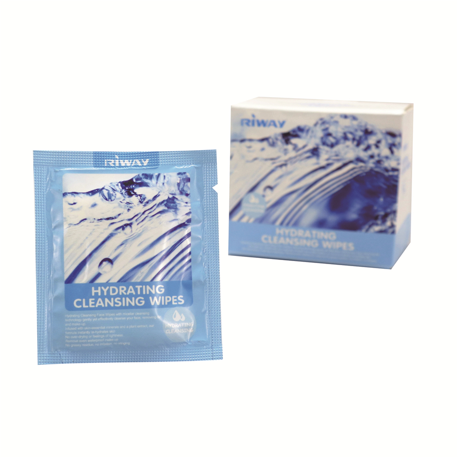 Lingettes nettoyantes bleues hydratantes