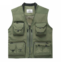 Gilet utilitaire de pêche à poches multiples pour hommes, LOGO personnalisé de haute qualité, gilet en maille pour photographe en plein air