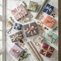 Papier d'emballage cadeau imprimé avec logo personnalisé, vente en gros |   Feuilles de papier d'emballage de luxe pour Noël, les fêtes et les anniversaires, OEM